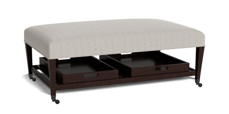 Kara Ottoman with Trays and Casters
