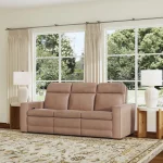 Dutch Leather Power Reclining Sofa with Console, Power Headrest, & Lumbar - Image 3
