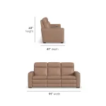 Dutch Leather Power Reclining Sofa with Console, Power Headrest, & Lumbar - Image 6