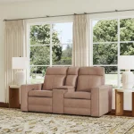 Dutch Leather Power Reclining Loveseat with Console, Power Headrest & Lumbar - Image 3