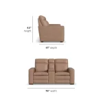 Dutch Leather Power Reclining Loveseat with Console, Power Headrest & Lumbar - Image 6