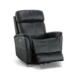 View Ocean Leather Power Swivel Recliner with Power Headrest - Image 7