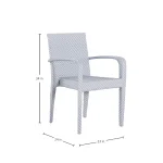 Bari N-dura Resin Wicker Stacking Arm Chair - Image 3
