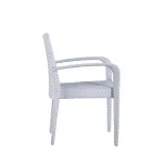Bari N-dura Resin Wicker Stacking Arm Chair - Image 8