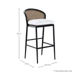 Havana Cane N-dura Resin Wicker Small Barstool - Image 10
