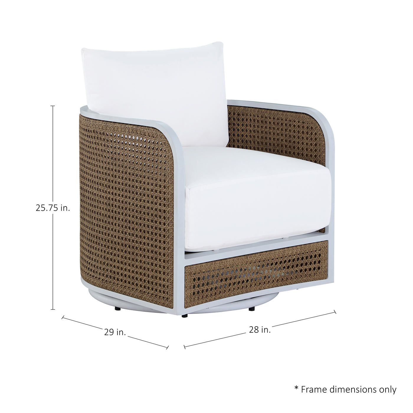 Havana Cane N-dura Resin Wicker Swivel Lounge