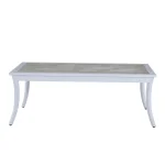 Bermuda Aluminum With Porcelain Top Rectangle Coffee Table - Image 16