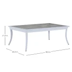 Bermuda Aluminum With Porcelain Top Rectangle Coffee Table - Image 5