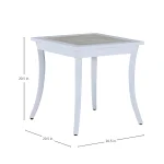 Bermuda Aluminum With Porcelain Top Square End Table - Image 9
