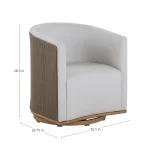 Tahoe Natural Weave Marine Grade Vinyl Swivel Arm Chair - Image 6