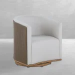 Tahoe Natural Weave Marine Grade Vinyl Swivel Arm Chair - Image 9