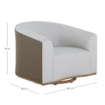 Tahoe Natural Weave Marine Grade Vinyl Swivel Lounge Chair - Image 4