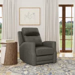 Maxwell Cinder Leather Power Gliding Recliner with Power Headrest and Lumbar - Image 3
