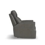 Maxwell Cinder Leather Power Gliding Recliner with Power Headrest and Lumbar - Image 5
