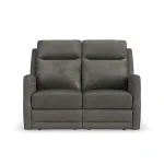 Maxwell Cinder Leather Power Reclining Loveseat with Power Headrests and Lumbar - Image 4