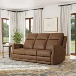 Maxwell Cedar Leather Power Reclining Sofa with Power Headrests and Lumbar - Image 3