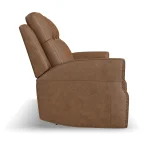 Maxwell Cedar Leather Power Reclining Sofa with Power Headrests and Lumbar - Image 5