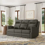 Maxwell Cinder Leather Power Reclining Sofa with Power Headrests and Lumbar - Image 3