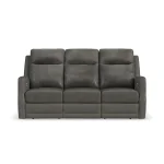 Maxwell Cinder Leather Power Reclining Sofa with Power Headrests and Lumbar - Image 4