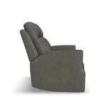 Maxwell Cinder Leather Power Reclining Loveseat with Console, Power Headrests and Lumbar - Image 5