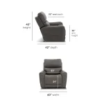 Carter Smoke Fabric Power Rocking Recliner with Power Headrest, Lumbar, Heat & Massage - Image 5