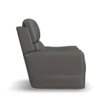 Carter Smoke Fabric Power Lift Recliner with Power Headrest, Lumbar, Heat & Massage - Image 5