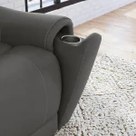 Carter Smoke Fabric Power Reclining Loveseat with Power Headrests & Lumbar - Image 6