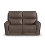 Carter Cappuccino Fabric Power Reclining Loveseat with Power Headrests & Lumbar - Image 4