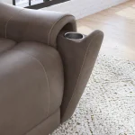 Carter Cappuccino Fabric Power Reclining Loveseat with Power Headrests & Lumbar - Image 6