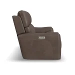 Carter Cappuccino Fabric Power Reclining Sofa with Console & Power Headrests & Lumbar - Image 5