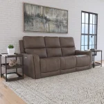 Carter Cappuccino Fabric Power Reclining Sofa with Console & Power Headrests & Lumbar - Image 8
