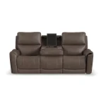 Carter Cappuccino Fabric Power Reclining Sofa with Console & Power Headrests & Lumbar - Image 9