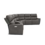 Carter Smoke Fabric Power Reclining Sectional with Power Headrests & Lumbar - Image 5