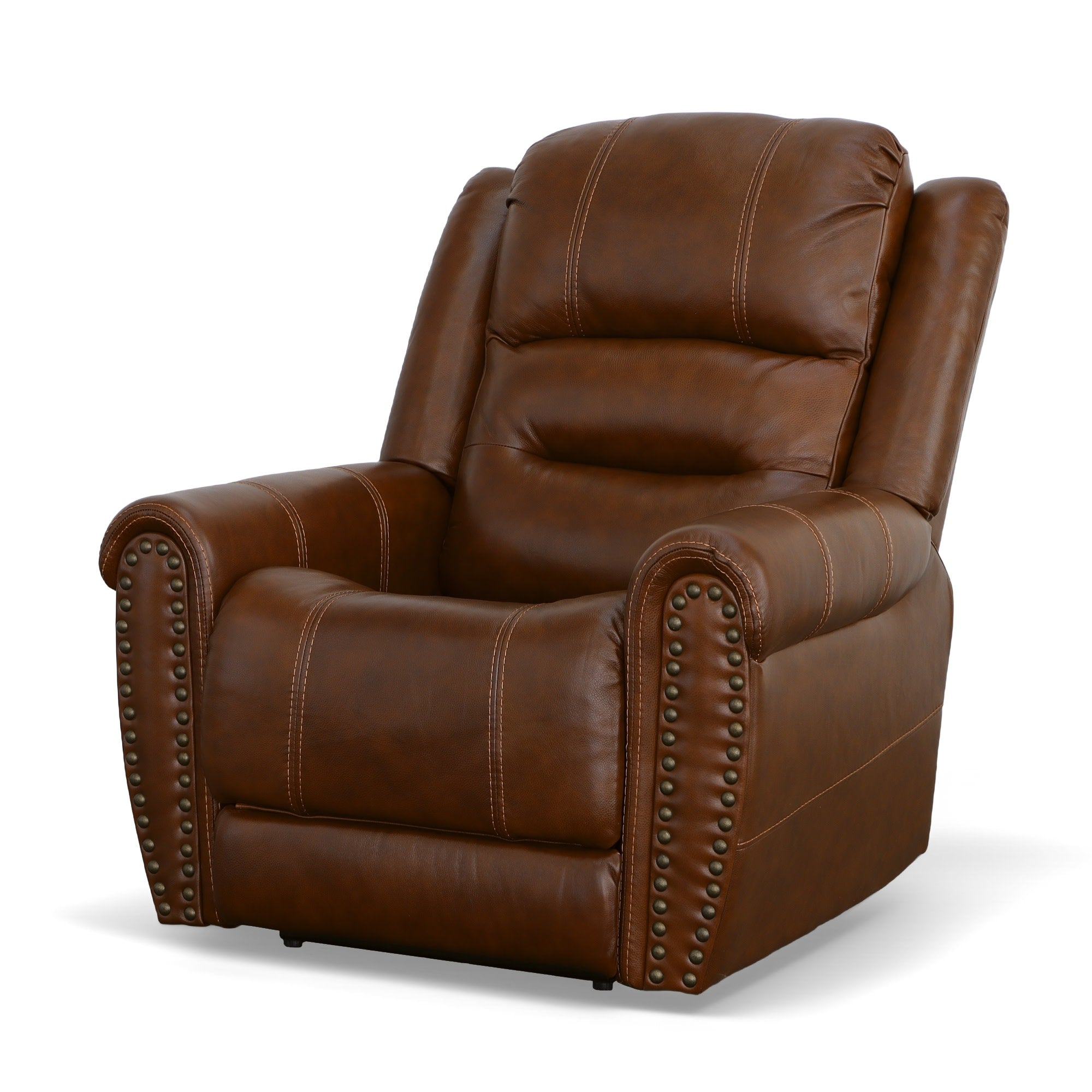 159150PH37572-105402088 Oscar Grizzly Leather Power Recliner with Power Headrest - Image 1