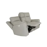 Vernon Dove Grey Fabric Power Reclining Loveseat with Console, Power Headrests, Lumbar, Heat & Massage - Image 12