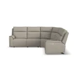 Vernon Dove Grey Fabric Power Reclining Sectional with Power Headrest, Lumbar, Heat, & Massage - Image 3