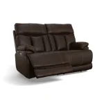 Clive Clove Fabric Power Reclining Loveseat with Power Headrests & Lumbar - Image 6