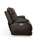 Clive Clove Fabric Power Reclining Loveseat with Console, Power Headrests & Lumbar - Image 4