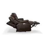 Clive Clove Fabric Power Reclining Loveseat with Console, Power Headrests & Lumbar - Image 8