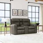 Wyatt Leather Power Reclining Loveseat with Console & Power Headrests & Lumbar - Image 3