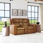 Wyatt Leather Power Reclining Loveseat with Console & Power Headrests & Lumbar - Image 3