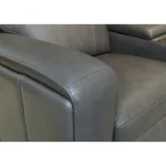 Wyatt Gunmetal Leather Power Reclining Sectional with Power Headrest & Lumbar - Image 7