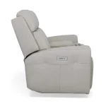 Barnett Gray Matters Leather Power Reclining Loveseat with Console, Power Headrests & Lumbar - Image 4
