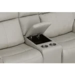 Barnett Gray Matters Leather Power Reclining Loveseat with Console, Power Headrests & Lumbar - Image 7