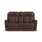 Ranger Leather Power Reclining Loveseat with Console, Power Headrest, Lumbar, Heat & Massage - Image 4