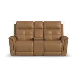 Ranger Leather Power Reclining Loveseat with Console, Power Headrest, Lumbar, Heat & Massage - Image 4