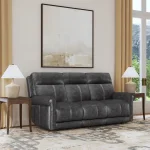 Alexander Leather Power Reclining Sofa with Console, Power Headrest & Lumbar - Image 3