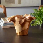 Teak Flow Indoor-outdoor Bowl, Natural - Image 4