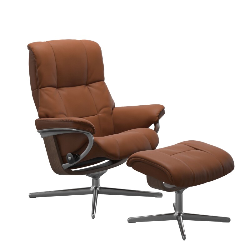 Stressless® Mayfair (M) Cross Base Recliner with Ottoman
