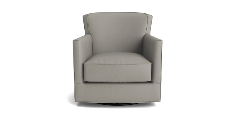 New American Living Leather Thin Track Arm Swivel Glider Chair